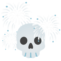 fireworks and skull