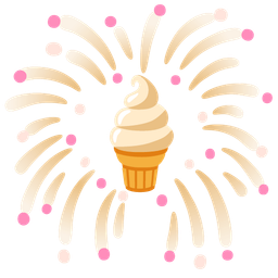 fireworks and soft ice cream