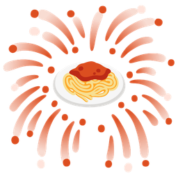fireworks and spaghetti