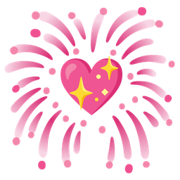 fireworks and sparkling heart