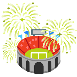 fireworks and stadium