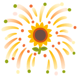 fireworks and sunflower