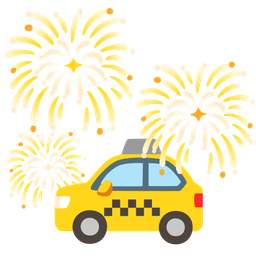 fireworks and taxi