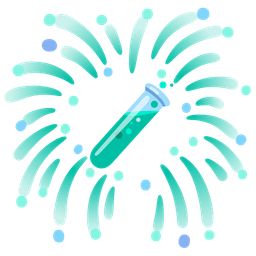 fireworks and test tube