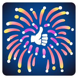 fireworks and thumbs up