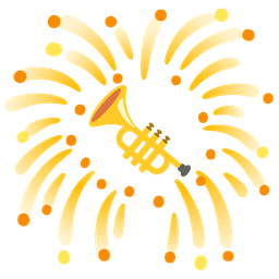 fireworks and trumpet