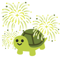 fireworks and turtle