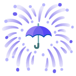 fireworks and umbrella