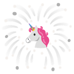 fireworks and unicorn