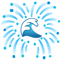 fireworks and water wave