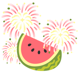 fireworks and watermelon