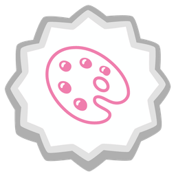 Fish cake with swirl and Artist palette