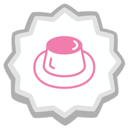 Fish cake with swirl and Custard