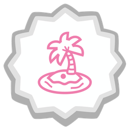 Fish cake with swirl and Desert island