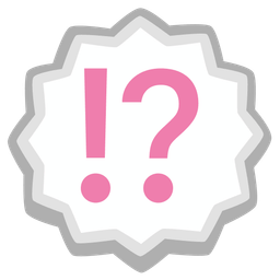 Fish cake with swirl and Exclamation question mark