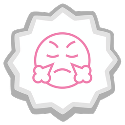 Fish cake with swirl and Face with steam from nose