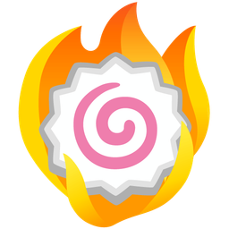 Fish cake with swirl and Fire