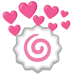 Fish cake with swirl and Heart with arrow