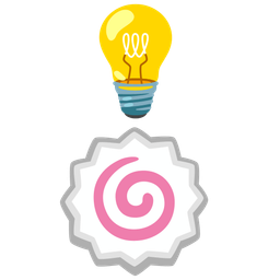 Fish cake with swirl and Light bulb