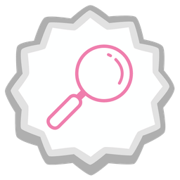 Fish cake with swirl and Magnifying glass tilted right