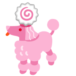 Fish cake with swirl and Poodle