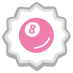 Fish cake with swirl and Pool 8 ball