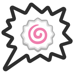 Fish cake with swirl and Right anger bubble