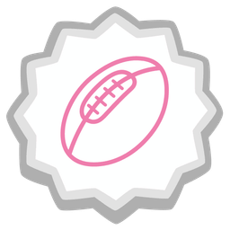 Fish cake with swirl and Rugby football