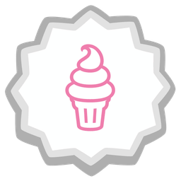 Fish cake with swirl and Soft ice cream