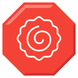 Fish cake with swirl and Stop sign