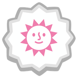 Fish cake with swirl and Sun with face