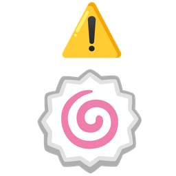 Fish cake with swirl and Warning