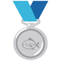 fish and 2nd place medal