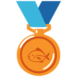 fish and 3rd place medal