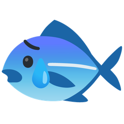 fish and anxious face with sweat