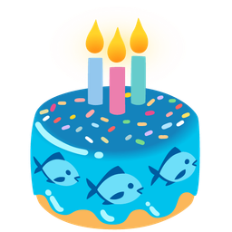 fish and birthday cake