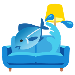 fish and couch and lamp