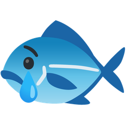 fish and crying face