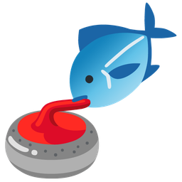 fish and curling stone