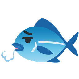 fish and face exhaling