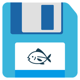 fish and floppy disk