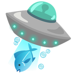 fish and flying saucer