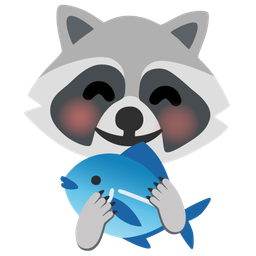 fish and raccoon
