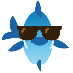 fish and smiling face with sunglasses