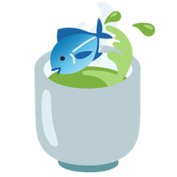 fish and teacup without handle