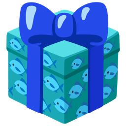 fish and wrapped gift