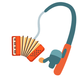 fishing pole and accordion