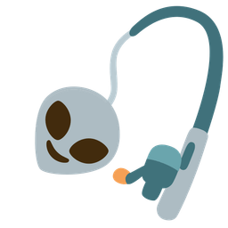 fishing pole and alien