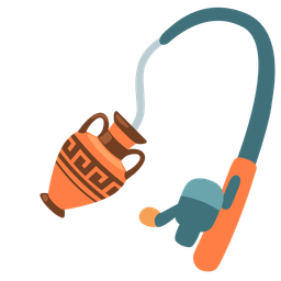 fishing pole and amphora