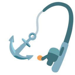fishing pole and anchor